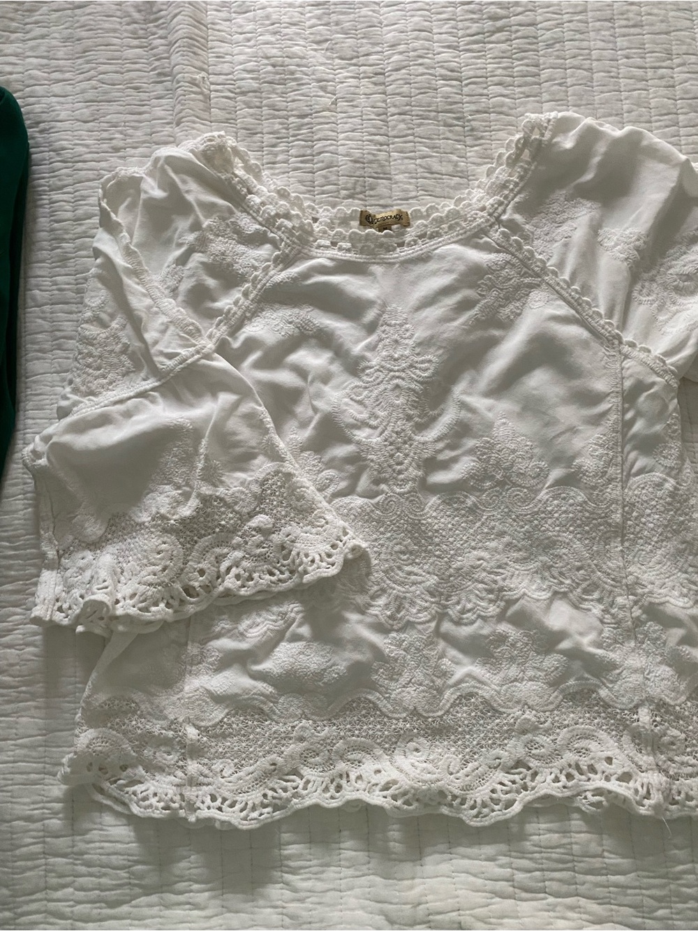 Democracy White Lace Crochet Blouse